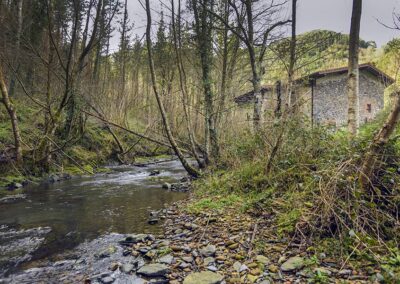 Detalle del molino junto al río Barbadun