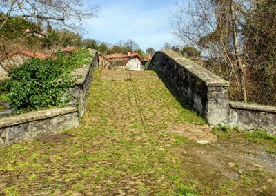 El tablero del puente es muy alomado